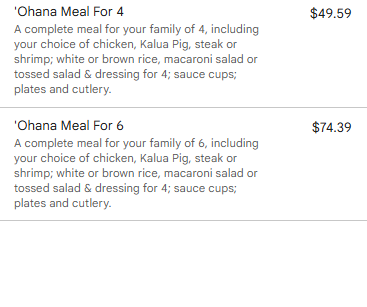 Mo' Bettahs Hawaiian Style Food Restaurant Menu